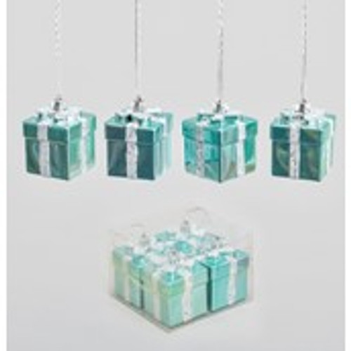 6cm Gift Box x4 Decoration Lt Blue