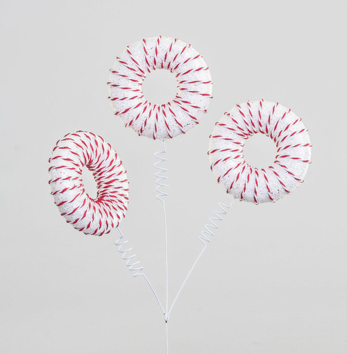 43cm Doughnut Spray x3 Red/Wht