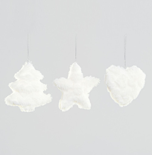 11cm Faux Fur Decoration 3Asst