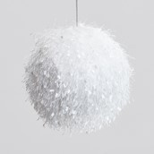 15cm Fluffy Ball Decoration White