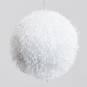 20cm Fluffy Ball Decoration White