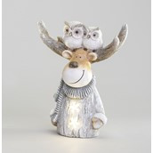 41cm Moose with Owls