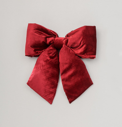 48cm Plush Bow Decoration Burgundy
