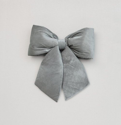48cm Plush Bow Decoration Grey