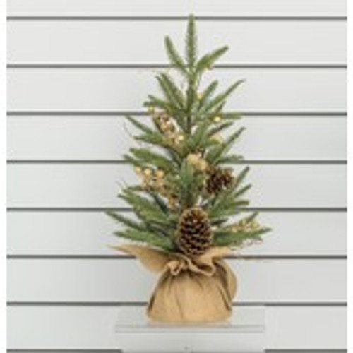 60cm Cone/Frost Berry Tree Gold