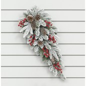 72cm Flocked Berry/Cone C/Piece