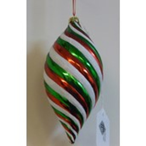 Swirl Drop Dec - Red / White - 16.5cm