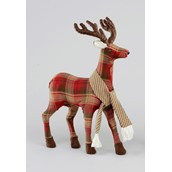 48cm Red Tartan Reindeer T/Piece