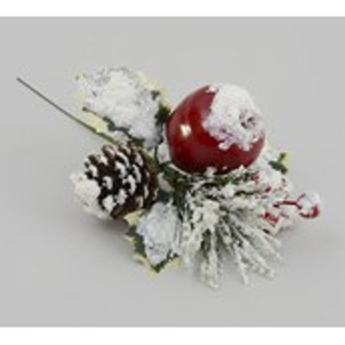28cm Frosted Apple/Holly Pick