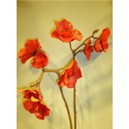 67cm Glitter Xmas Rose Spray Red