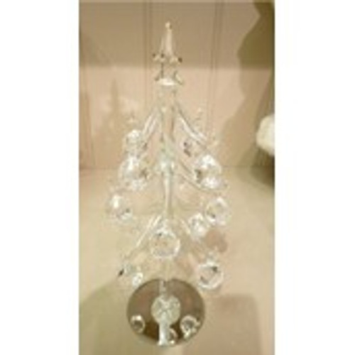 20cm Clear Glass Tree Decoration