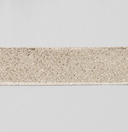 2.5"x10Y Pattern Ribbon Champagne