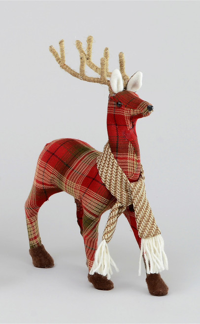 25cm Red Tartan Reindeer T/Piece