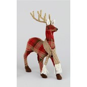 25cm Red Tartan Reindeer T/Piece