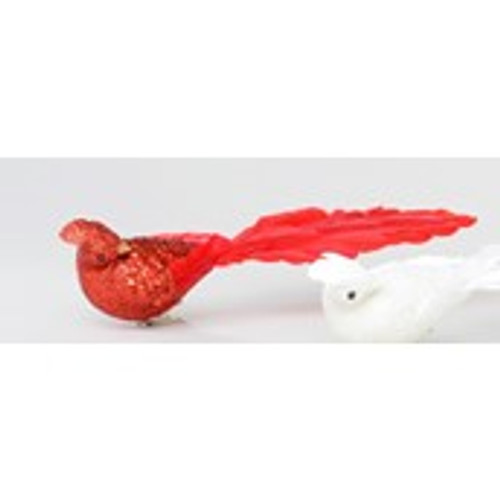 12" Sequin Bird Red
