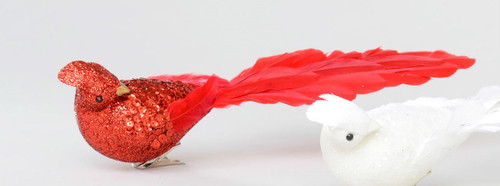 12" Sequin Bird Red