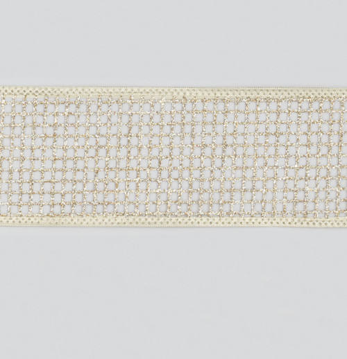 2.5"x10Y Glitter Ribbon Champagne