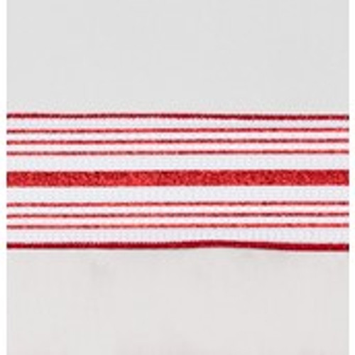 10Yx2.5" Stripe Ribbon Red/White