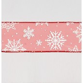 10Yx2.5" Snowflake Ribbon Red/Wht