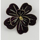 18cm Velvet Magnolia w/Clip Purple