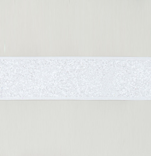 2.5"x10Y Glitter Ribbon White
