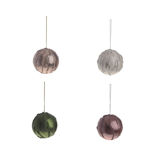 Pattern Ball Decoration 4Ast 9Cm