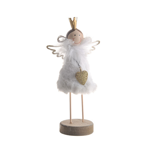 Metal Standing Angel White 18.5Cm