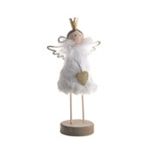 Metal Standing Angel White 18.5Cm