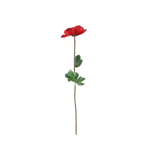 42cm Single Poppy Red