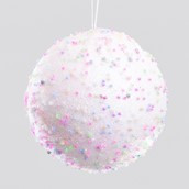 10cm Bead Ball Decoration Pink