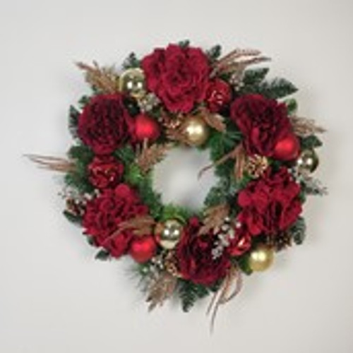 24" Peony Decorated Wreath