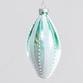 8cm Glass Bead/Glitter Drop Mint