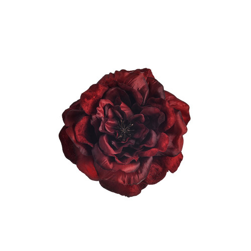 Rose With Clip Red 15Cm