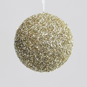 12cm Tinsel Ball Decoration Champ