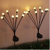 Pack of 2 Solar Firefly lights . 6 lights per set. 70cm Height inc the spike.