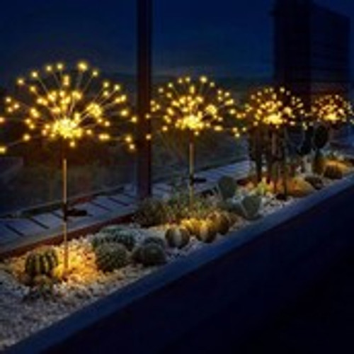 120 Indivual Solar Firefly Lights on pole.