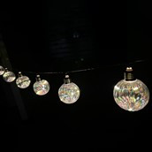 Set of 10 Warm White LED Solar Rainbow String lights 3.8m 2 Functions. Bulb 8cm