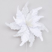 70cm Glitter Giant Poinsettia Whit