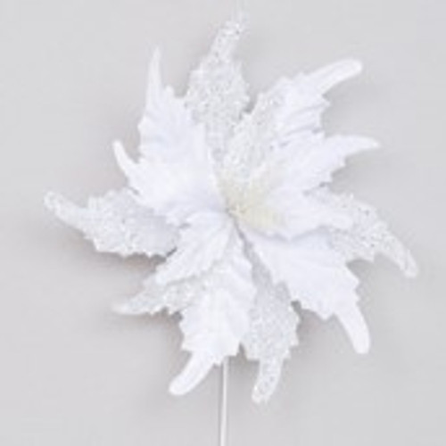 70cm Glitter Giant Poinsettia Whit 70cm Glitter Giant Poinsettia Whit