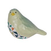 Resin Wood Carved Bird with patterned tummy 11cm