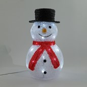 Light up Acrylic Snowman 35cm 30 LED mains powered