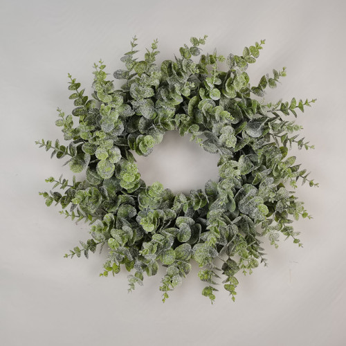 24" Frosted Eucalyptus Wreath