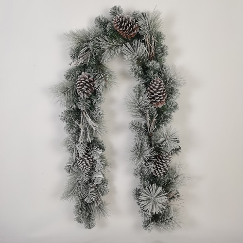180cm Frosted Pine/Cone Garland