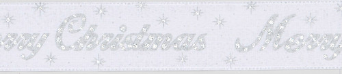 10Yx2.5" Merry Christmas Wht/Silv