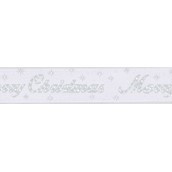 10Yx2.5" Merry Christmas Wht/Silv