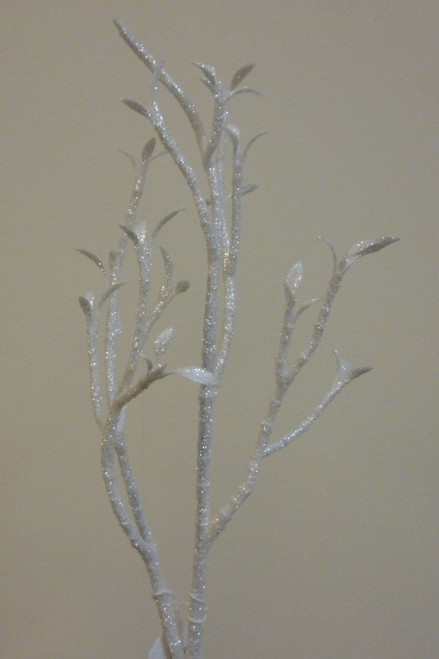 72cm Glitter Branch Spray White