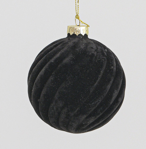 8cm Glass Velvet Ball Dec. 