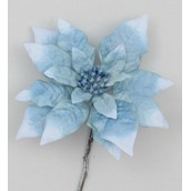 40cm Glitter Poinsettia Aqua