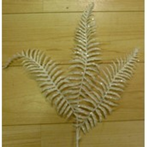 60cm Glitter Boston Fern White