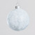 8cm Glass Glitter Ball Silver